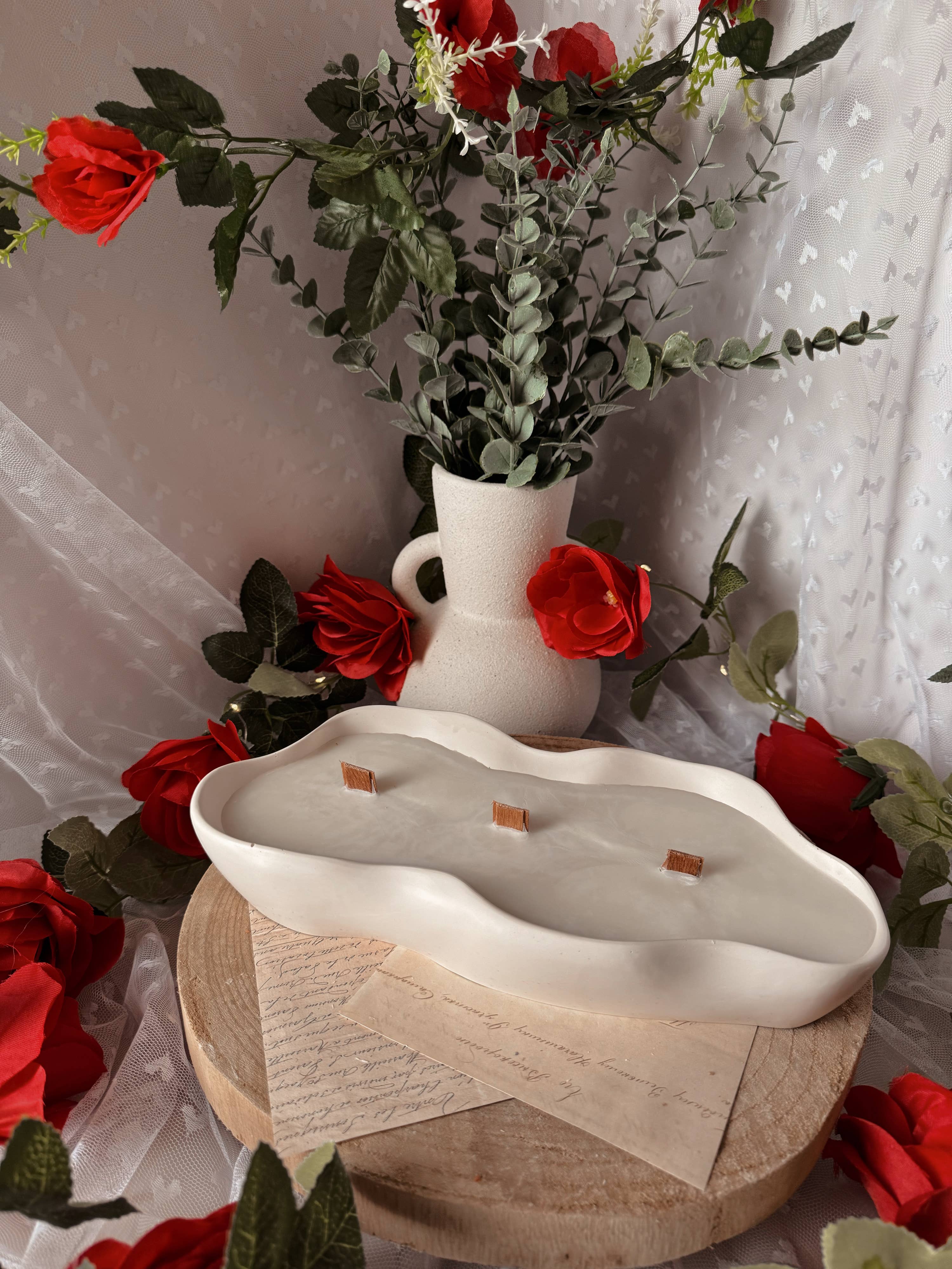 My Milky Candle – Großhandel Kerze im Glas / gefüllte Kerze – Großes handgefertigtes Kerzenglas aus asymmetrischem Jesmonite1