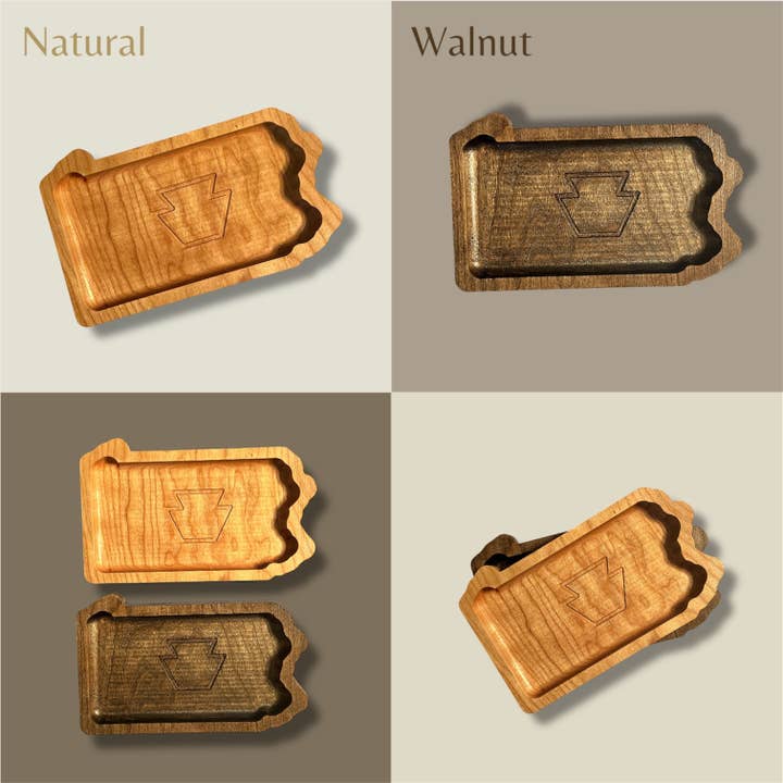 Third Eye Creation Company - Venta al por mayor Bandejas decorativas - Bandeja de madera dura del estado de Pensilvania, regalo local, bandeja para llaves6