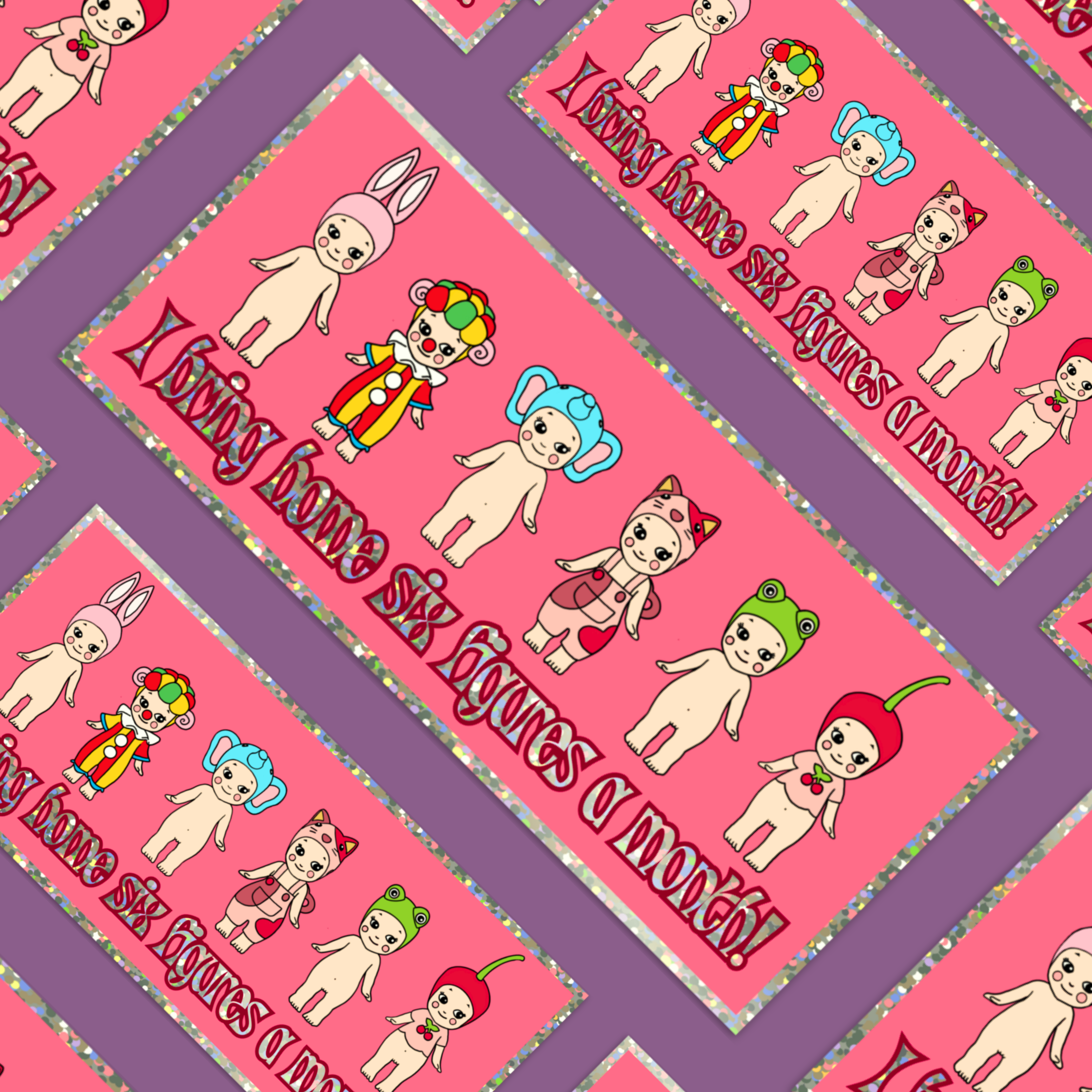 Faebelle Haven - Wholesale Sticker - Six Figures Angel Babies Glitter Bumper Sticker | Funny Joke Pink Trinket Kawaii Cute Collector1