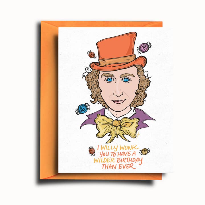Willy Wonka Birthday Card for wholesale by SOMETHING OF A DANDY