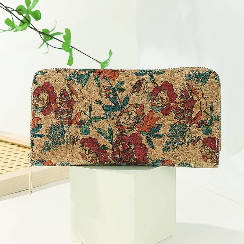 Dipped Shop – Engroshandel Tegnebog - Dame – Dipped Shop vintage kortholder og pung i kork med tryk DP25C6592