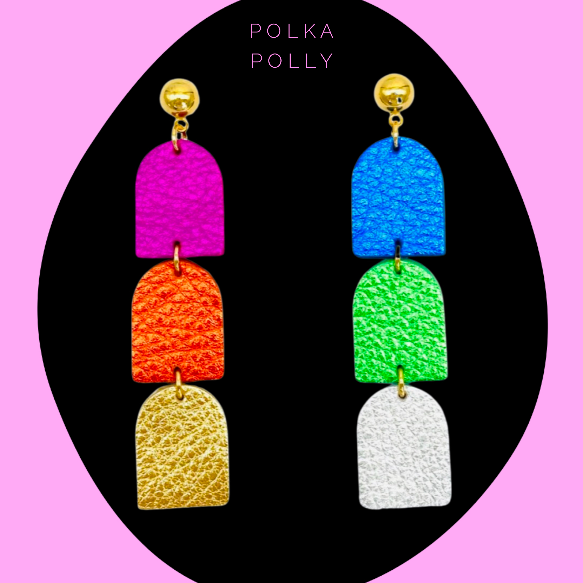 Polka Polly - Wholesale Dangle earrings - Scotch Rainbow0