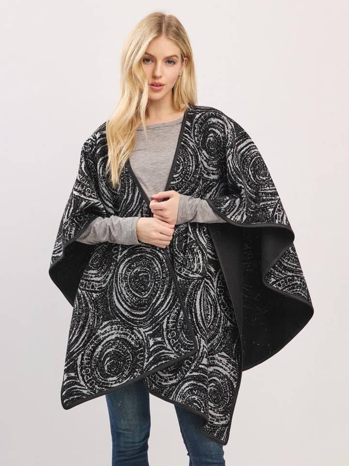 Tipografía Circular en Negrita Tirar a Través Poncho 8 para venta al por mayor de anbfashion