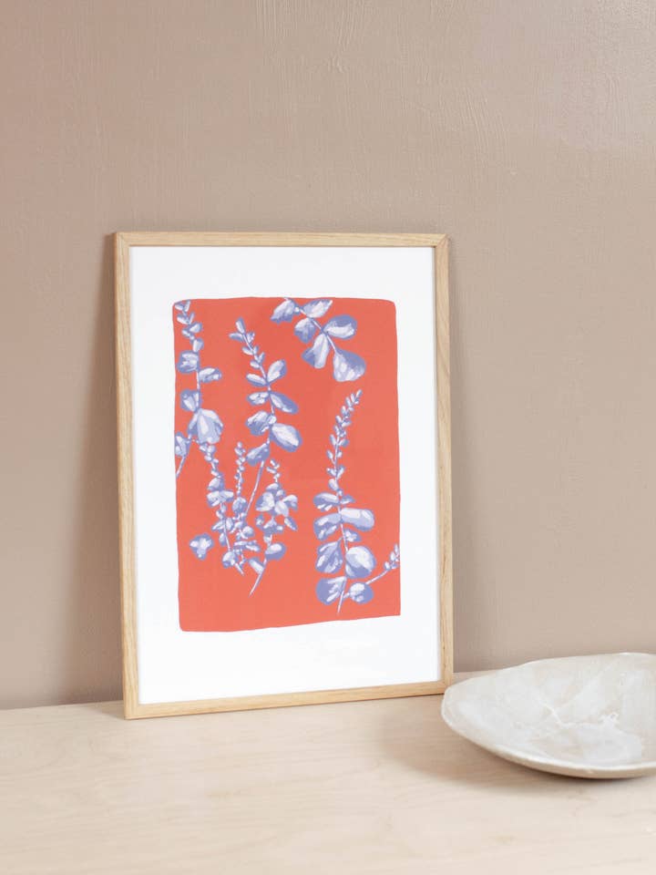 Hollyhocks Art Print for wholesale by Sophie Tresidder Printmaker