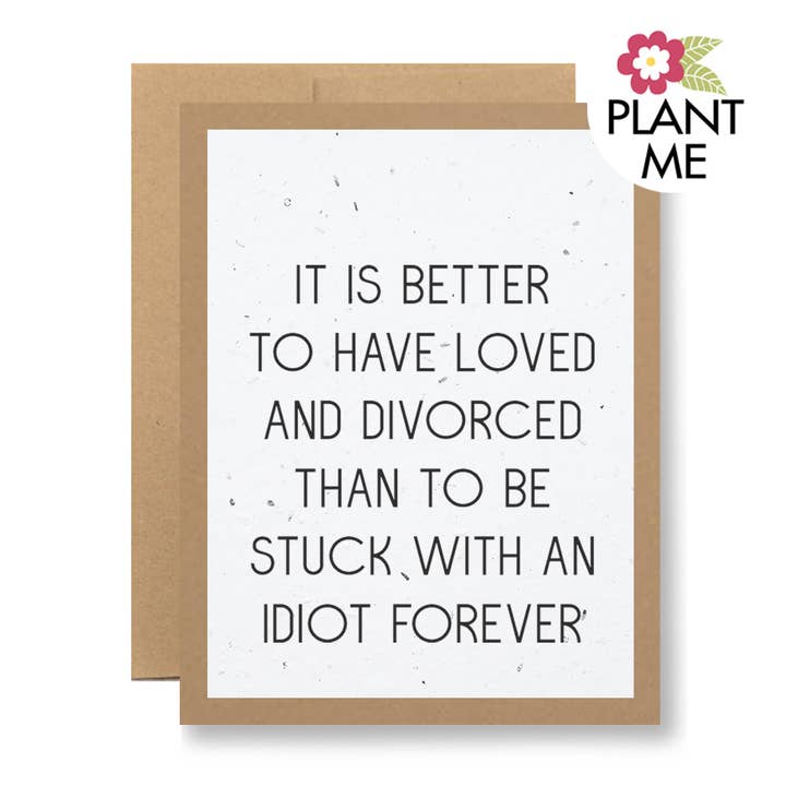 Recycled Handmade Seed Paper Card - ...an idiot forever for wholesale by Seedy Cards