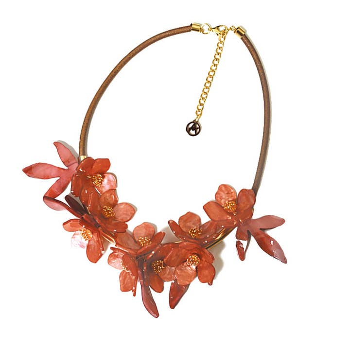 NECKLACE WITH RESIN FLOWERS - FT24160A852 for wholesale by AMORINO SRL