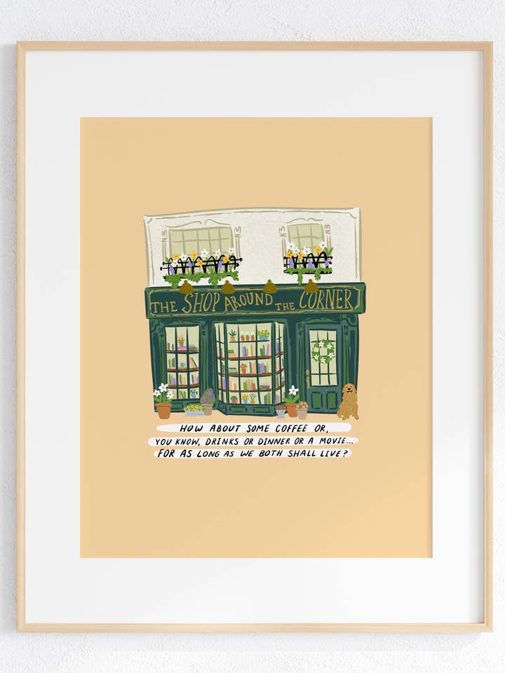 Spring Shop Around the Corner - Bookish Art Print for wholesale by Makerie Day