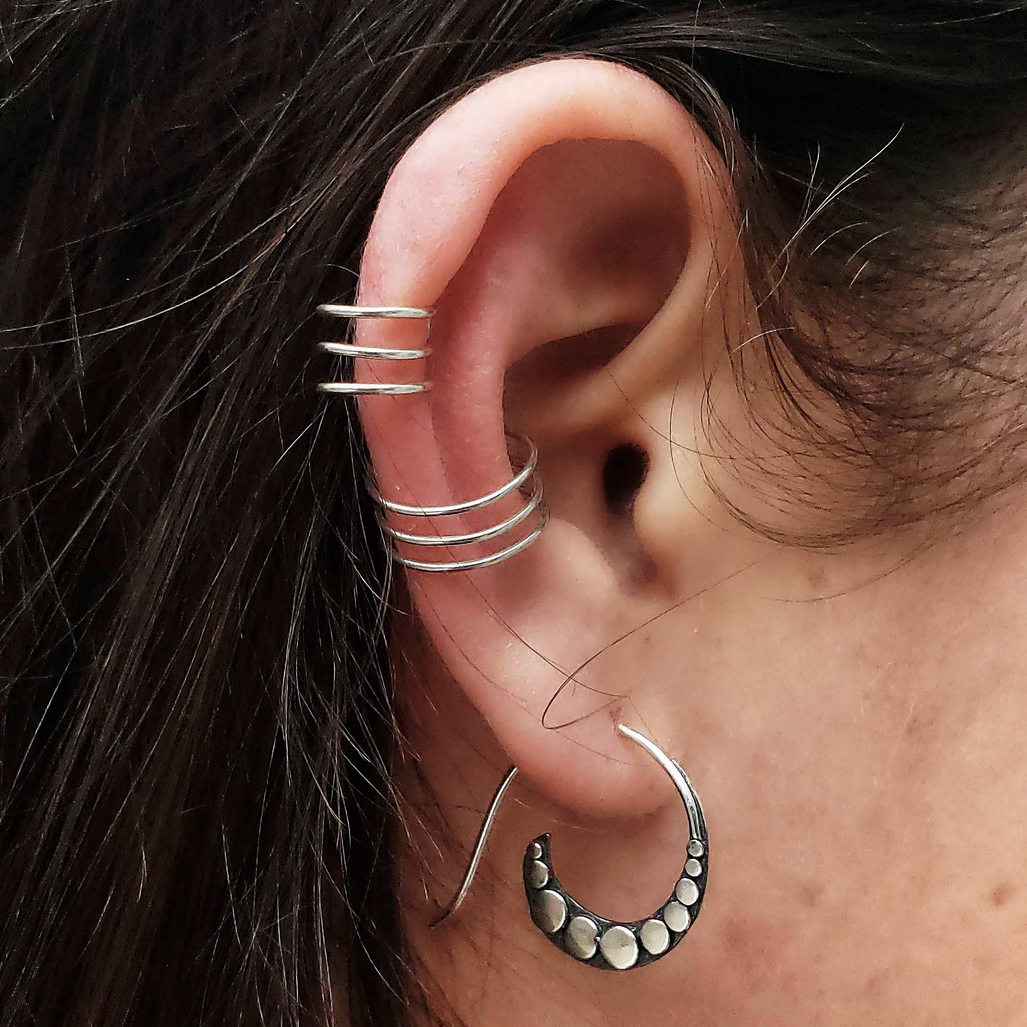 Nina Designs - Wholesale Cuff/Wrap Earrings - Sterling Silver Small Triple Ear Cuffs -9mm1