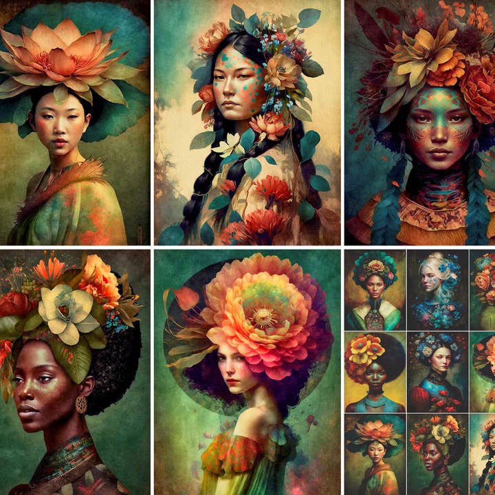 Papier de riz pour découpage Femmes du monde - A4 - 6 pièces – Craft Kreatively pour la vente par Craft Kreatively