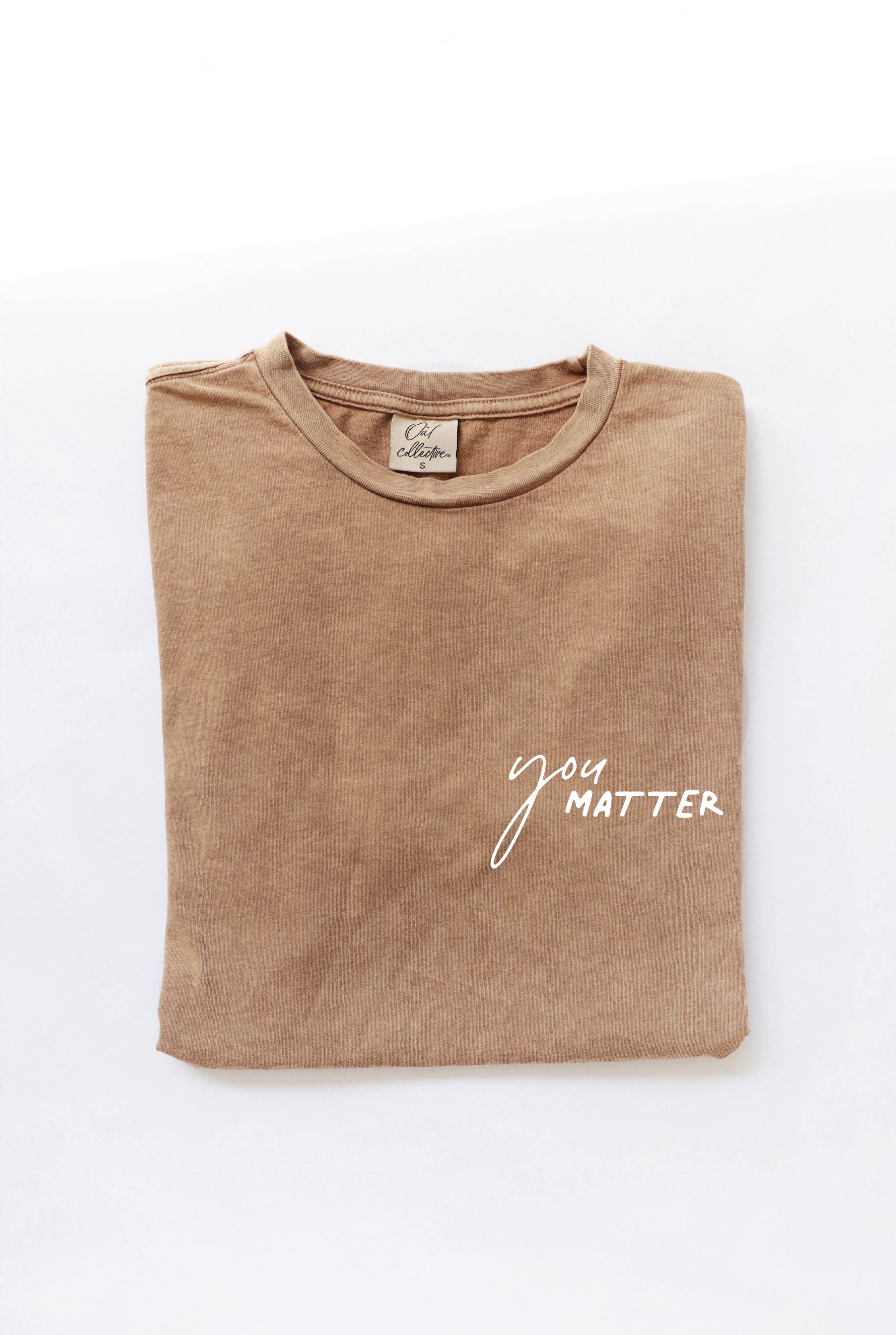 OAT COLLECTIVE – wholesale T-shirts med screentryck – Dam – DU MATTER Front & Back Mineral Grafisk Topp14