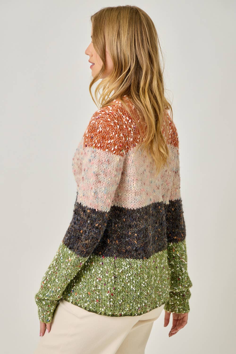 Mystree - Wholesale Cardigan - Women's - 61203 Melange Color Blocked Cardigan 20