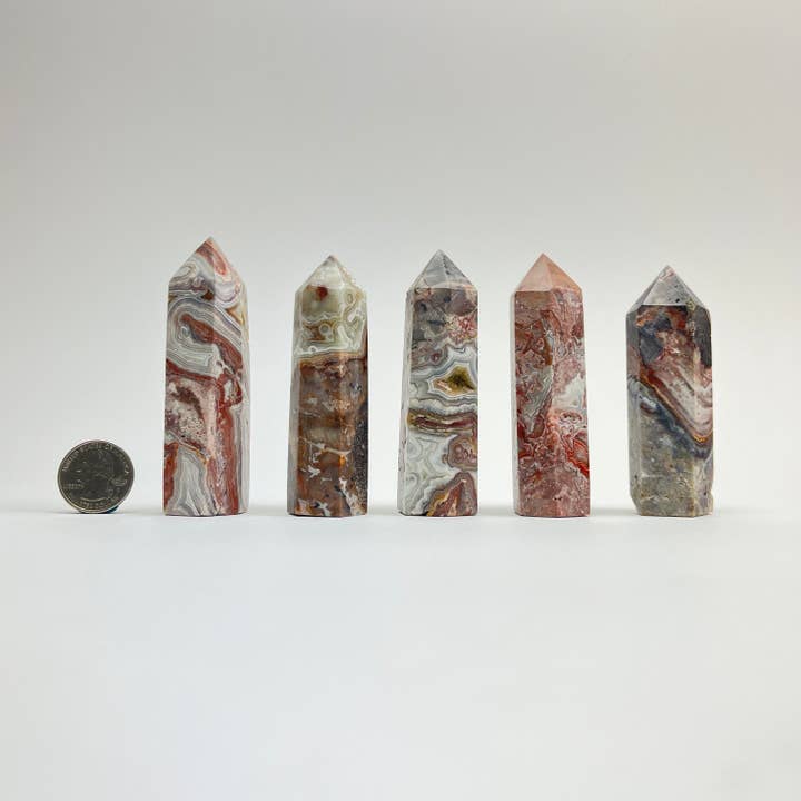 Pelham Grayson Rose - Wholesale Spiritual Stone/Crystal - Laguna Lace Agate | Polished Points | 70-85mm4