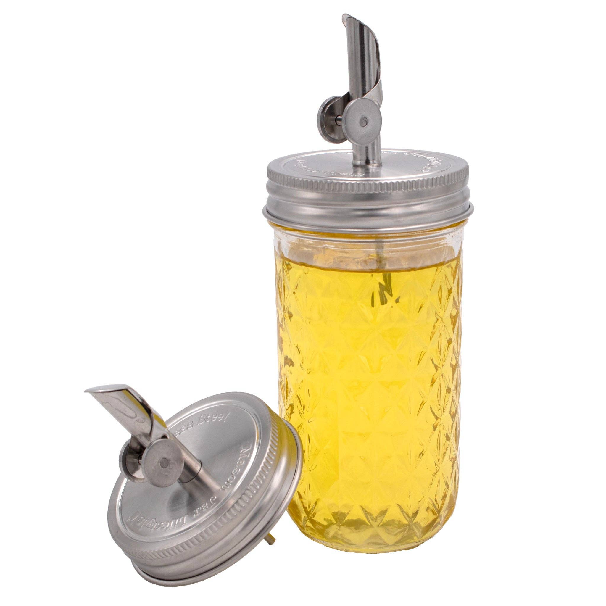 Mason Jar Lifestyle - Wholesale Kitchen Tool/Gadget - Stainless Steel Pour Spout Oil Cruet Lids for Mason Jars6