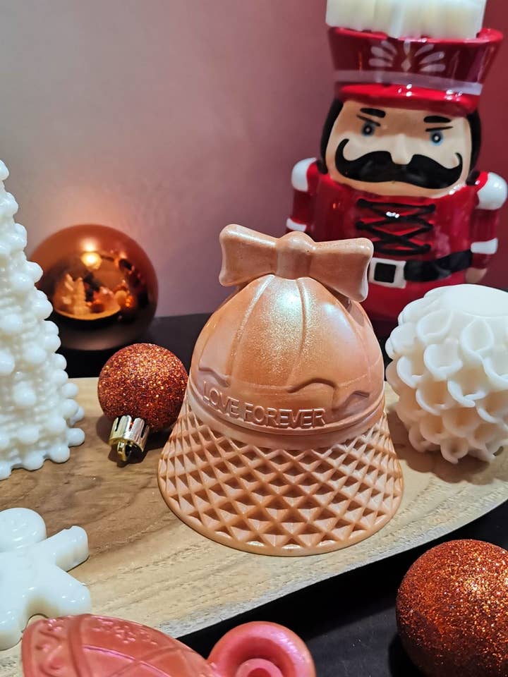Christmas bell candle praline rock for wholesale by Sweet Happiness
