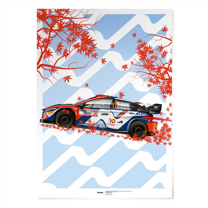 Thierry Neuville-Martijn Wydaeghe, Hyundai i20 N Rally 1 Hybrid, Rally Japan 2024 for wholesale by Ricardo Fine Car Artwork