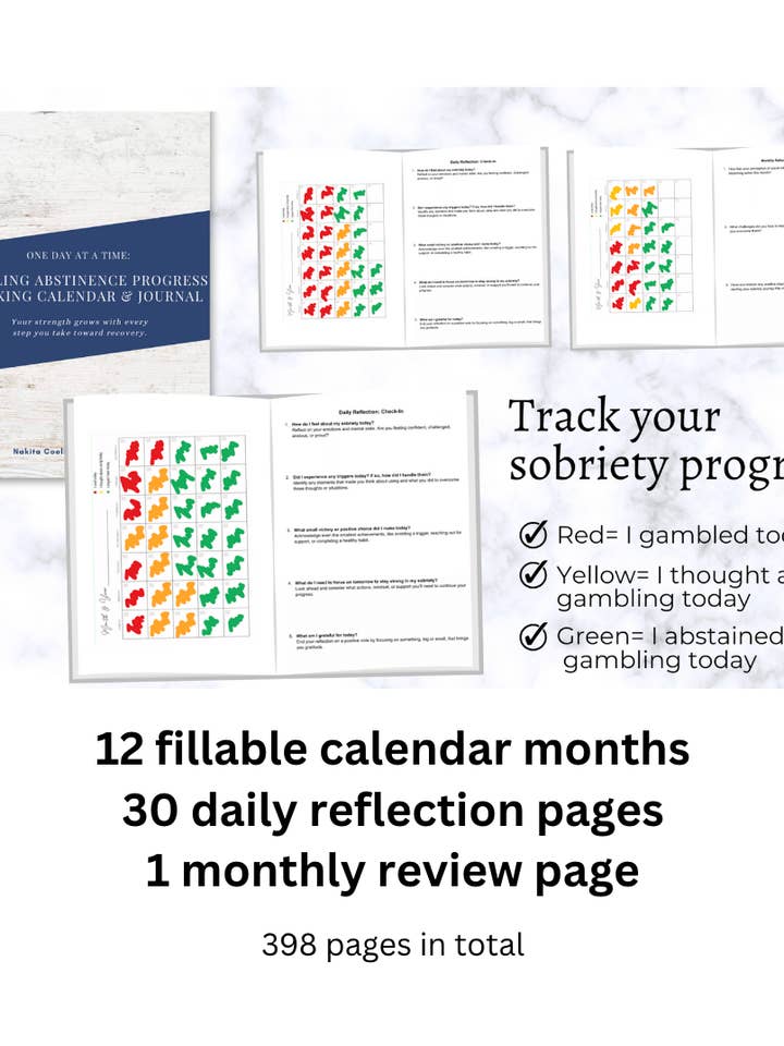 Kalender och dagbok för spårning av framsteg i spelavhållsamhet för wholesale av Soul Valid Hawaiʻi
