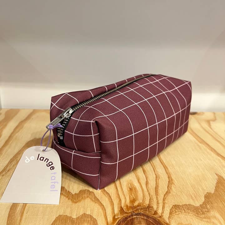 Block case · Aubergine checkered for wholesale by De Lange Tafel