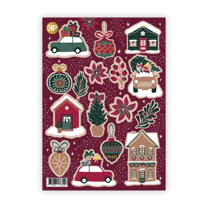 Sticker sheet | Christmas gold foil for wholesale by Wensjegeluk