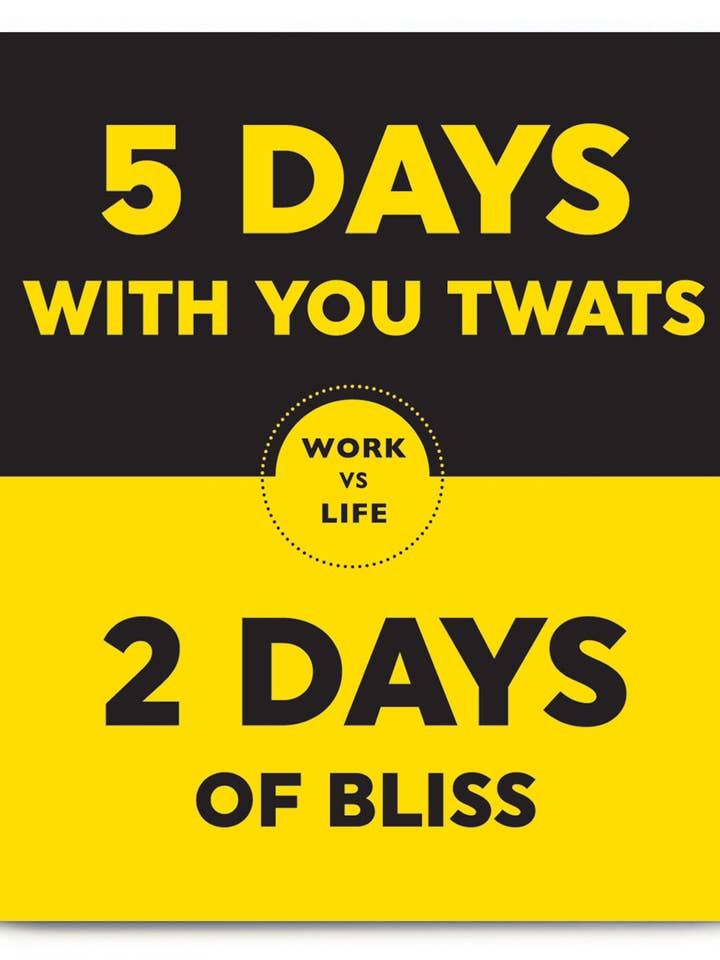 Cadeau amusant - Work Vs Life Coaster de Brainbox Candy pour la vente par Brainbox Candy