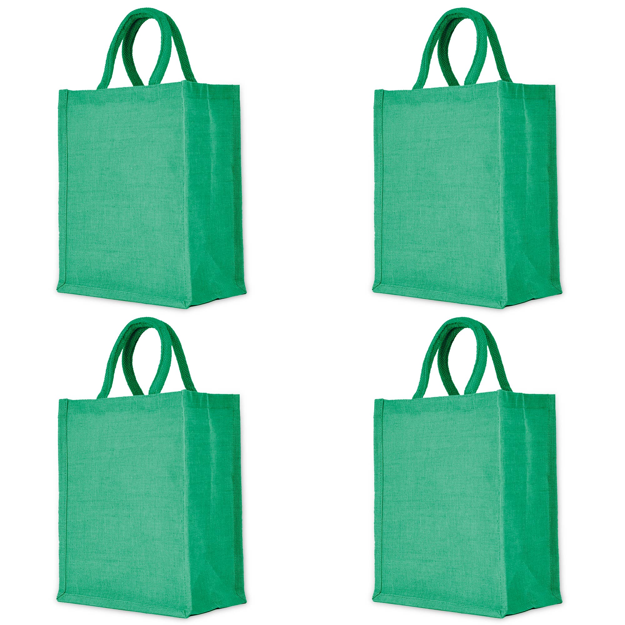 ecojutebags – Engroshandel Indkøbspose/indkøbstaske – 4 genanvendelige Juco-tasker med lomme og håndtag – 12x10x6 - Gave16