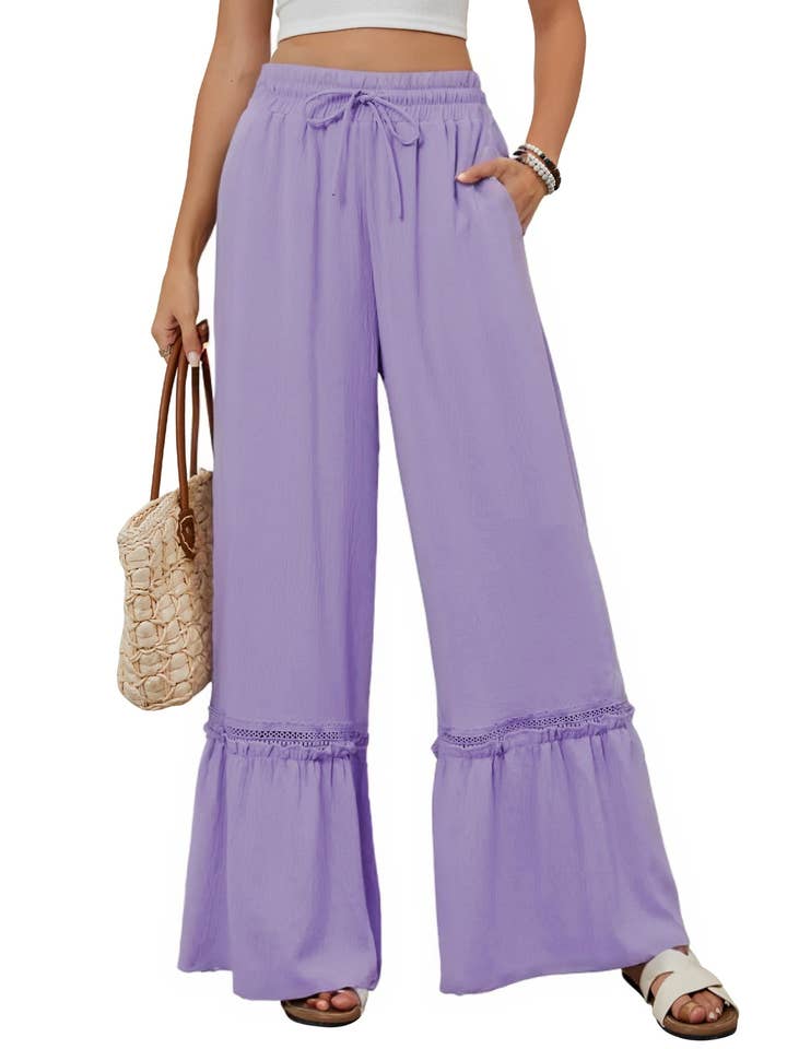 Rosa Clothing - Wholesale Pants - Women's - Women’s Loose High Waist Wide Leg Pants Casual Trousers7