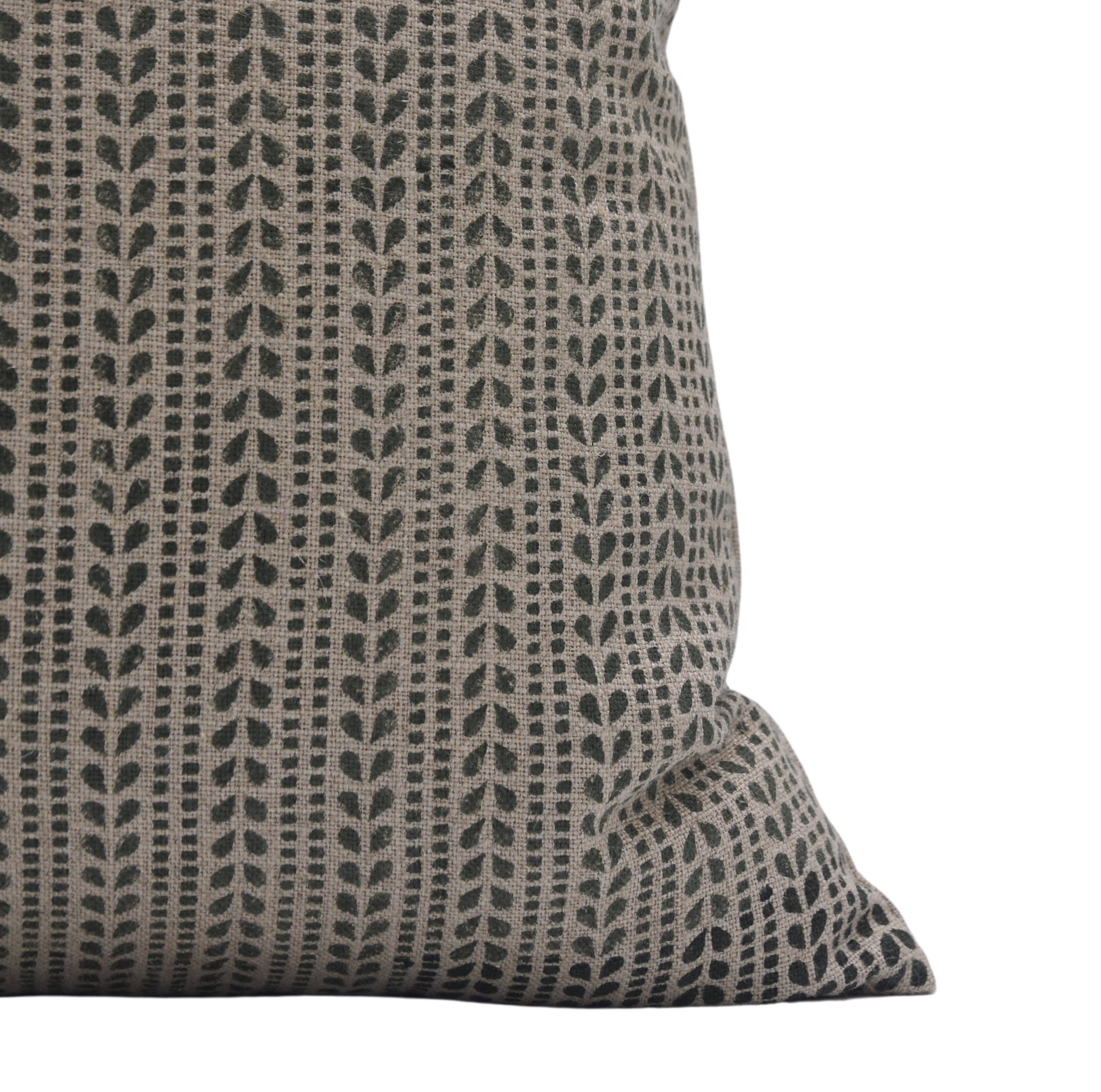 Fabdivine - Vente Housse de coussin - Housse de coussin en lin épais à motif bloc fait main - Ratanbel5