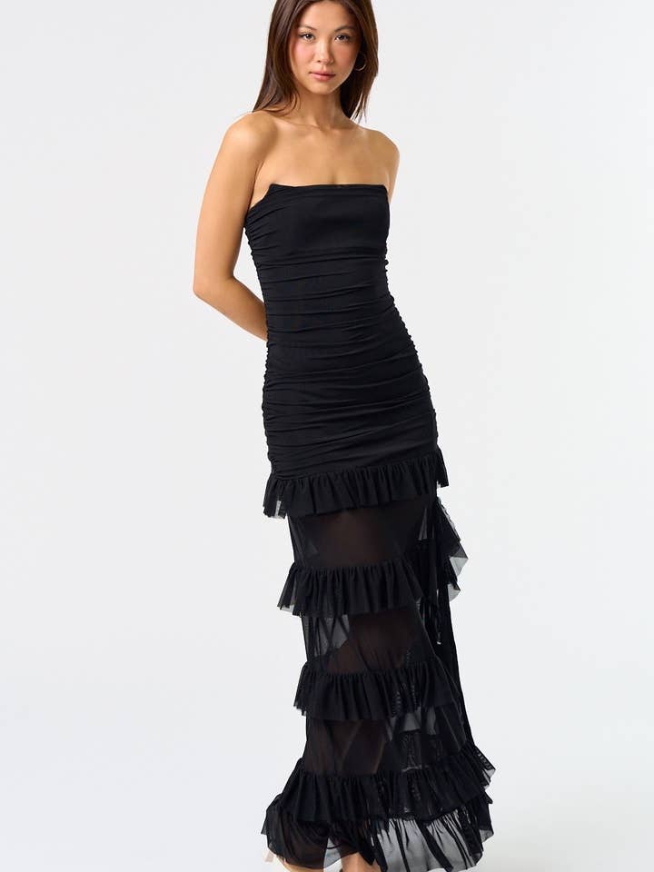 Blue Blush - Wholesale Dress - Women's - IBD33691 Ruffle Maxi Corset Dress6