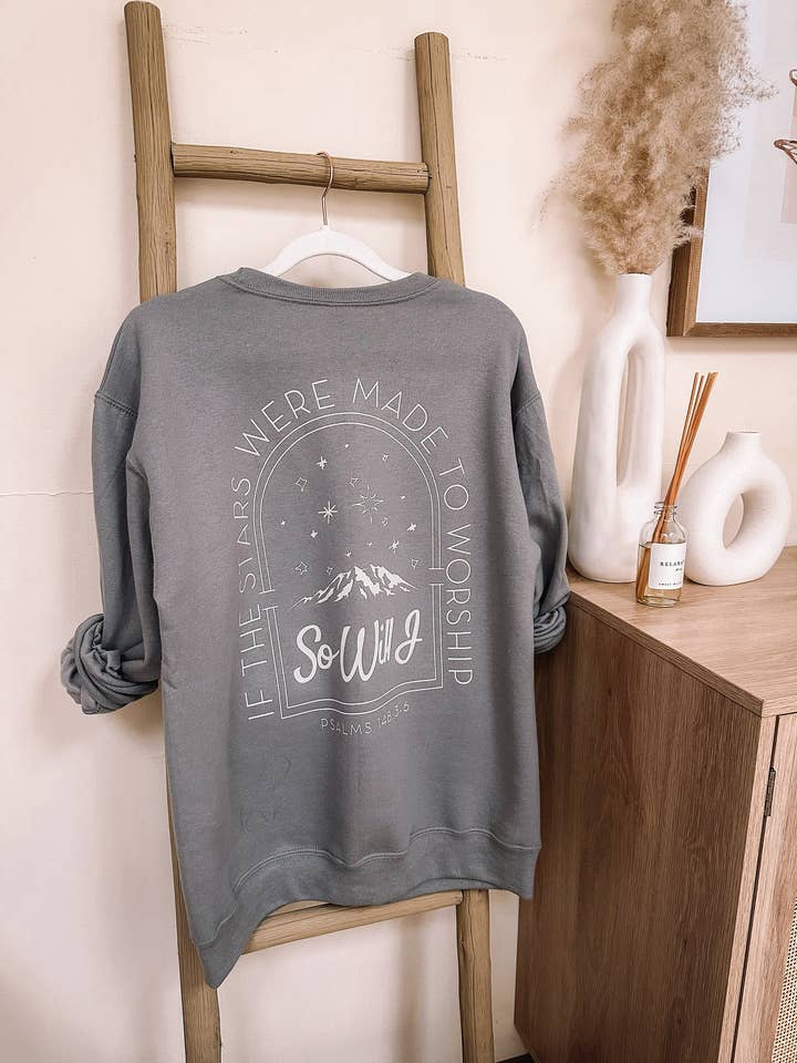 Honey Soul LLC - Wholesale Graphic Sweatshirt - Women's - If The Stars Were Made To Worship So Will I Graphic Crewneck