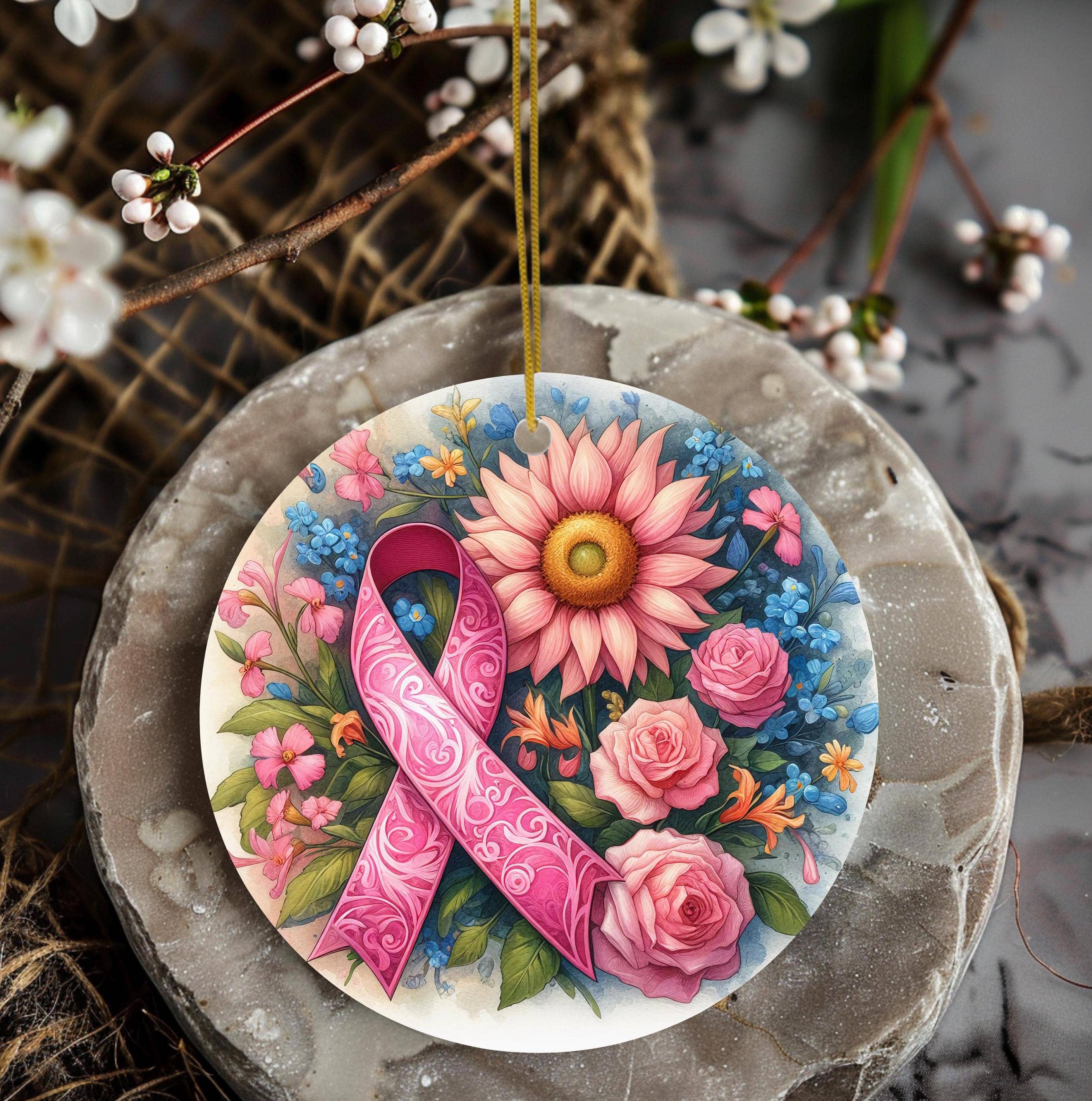 Fernville Creations - Wholesale Ornament - Breast Cancer Awareness Ceramic Keepsake Ornament3