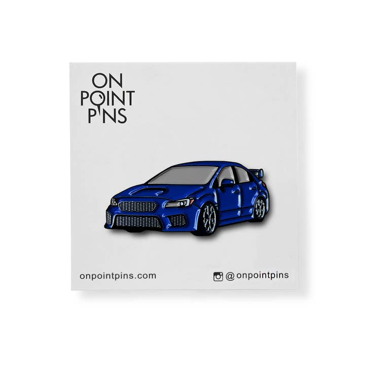 Subaru WRX STI (Lapis Blue Pearl) Bil revers Emalje Pin for engroshandel hos On Point Pins