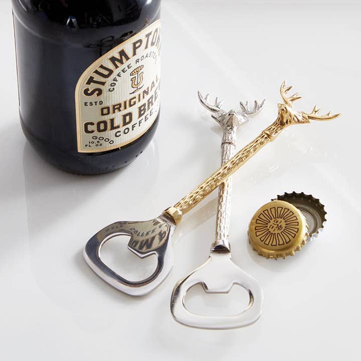 Santa Barbara Design Studio by Creative Brands - Wholesale Bottle/Wine Opener - Stag Bottle Opener - Silver