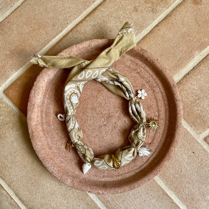 Aura - Wholesale Pet Bandana - Dog - Beige Dune Tie-On Bandana-Collar for Dogs and Cats