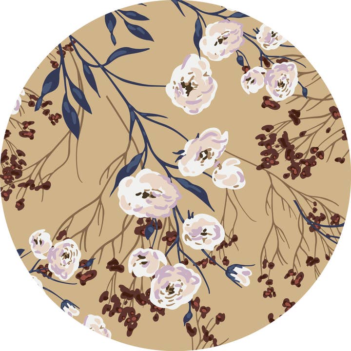 Placemat - Wood Round Zen Flowers Patterned 39 cm for wholesale by Coolors by Web Com S.a.s.