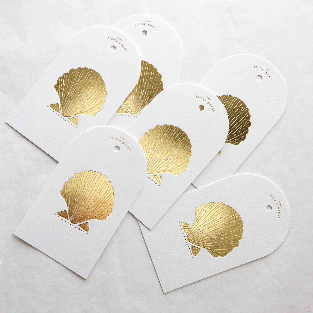 THE LITTLE PRESS - Wholesale Gift Tag - Seashell Tags - set of 6 tags2