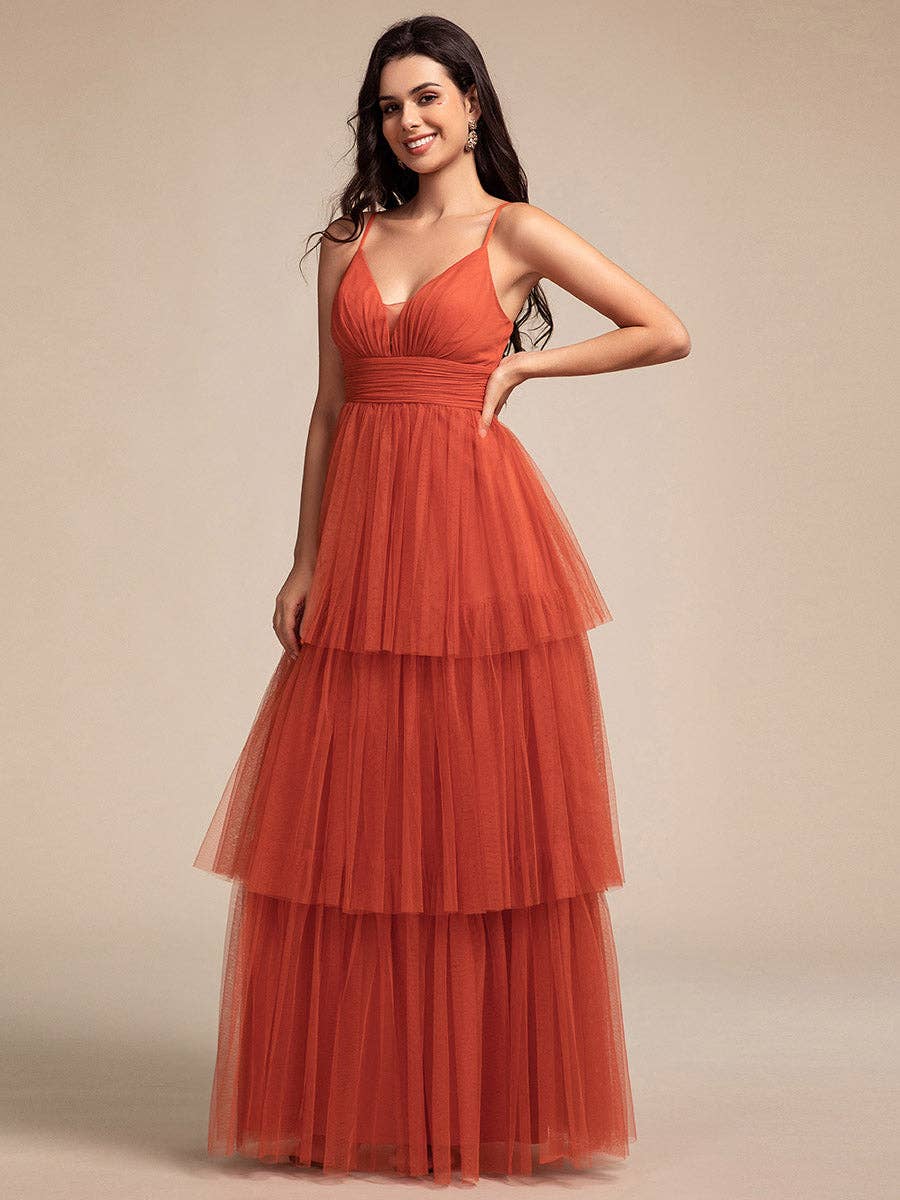 Ever-Pretty - Wholesale Dress - Women's - Romantic See-Through Cake pleated Bridesmaid Dresses14