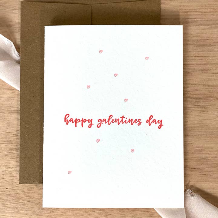 Stack Paper Press - Vente Cartes de Saint-Valentin - Happy Galentines Day Carte Letterpress2