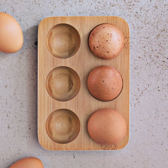 Bandeja para ovos de bambu por atacado de Pebbly France
