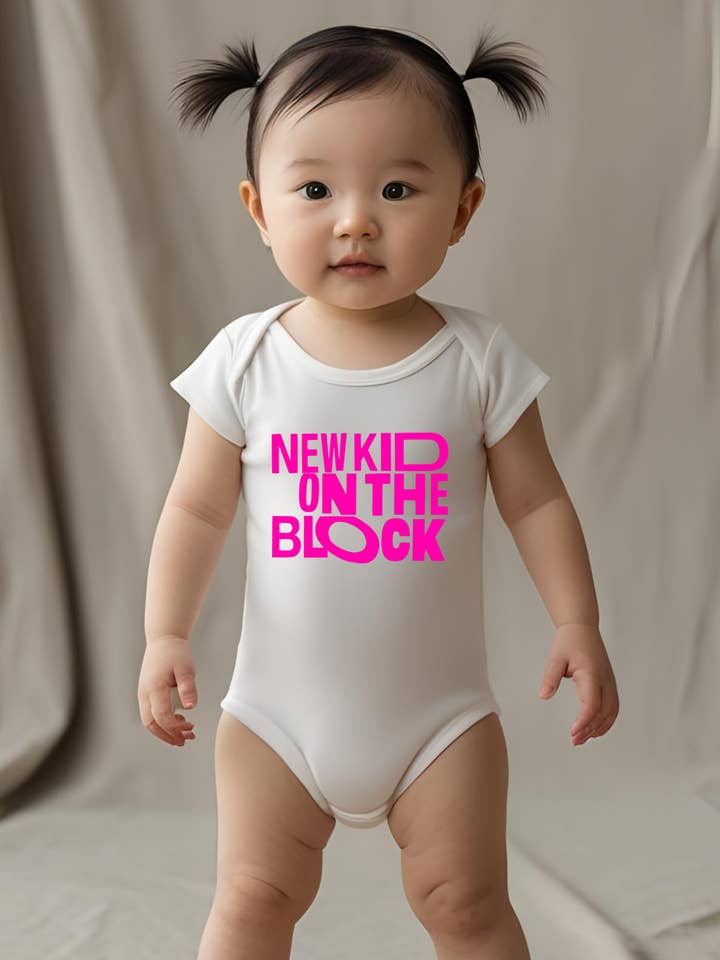 New Kid On The Block Retro 80s NKOTB Funny Baby Onesie for wholesale by Heyday Press