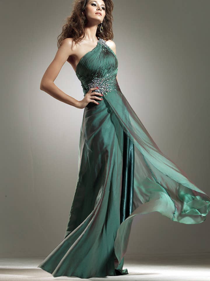 SP 131 Einschultriges Damenkleid mit Strassverzierung für den Großhandel von Anny Lee