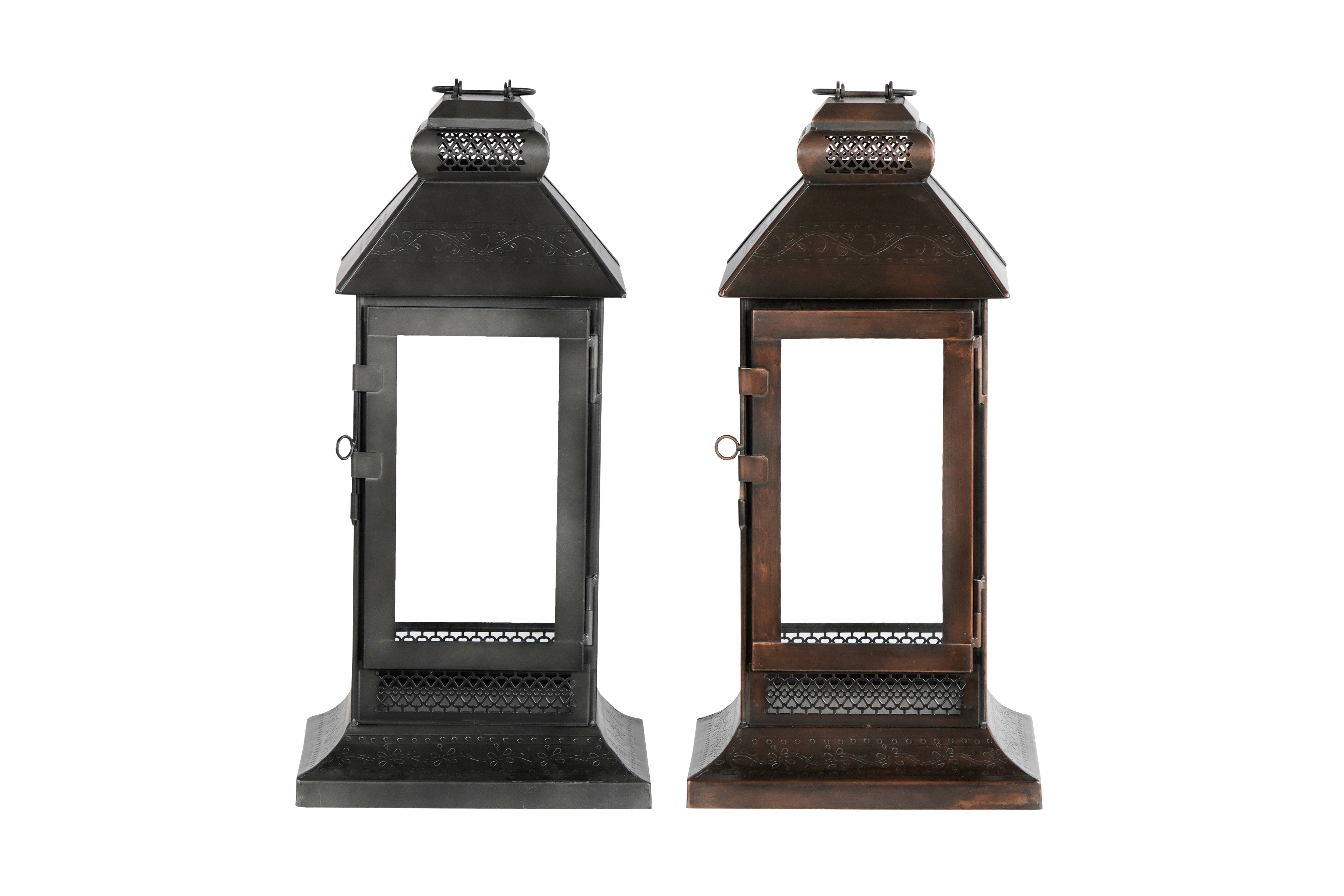 Asia West - Wholesale Lantern - Lantern-Glass & Iron-(16", 20" & 24" high)0