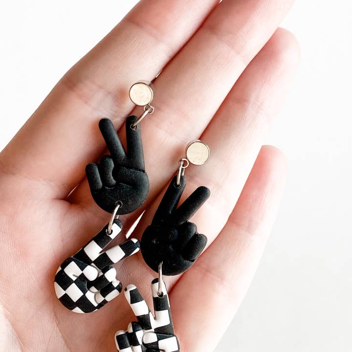 Checkered Peace Duo for wholesale by Alchemy Love Co.