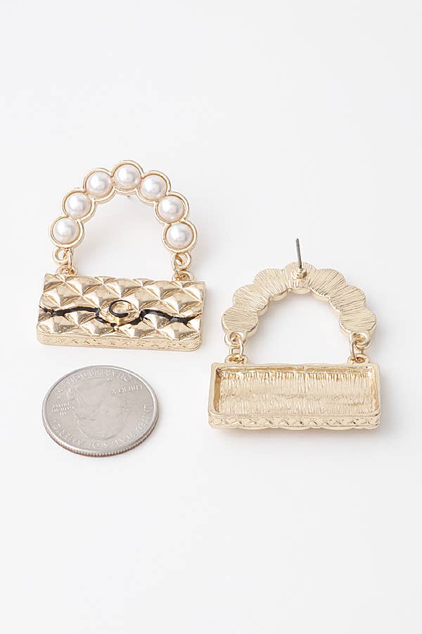 GULD CREME Øreringe med luksus-taske som ørestikker for engroshandel på Faire1
