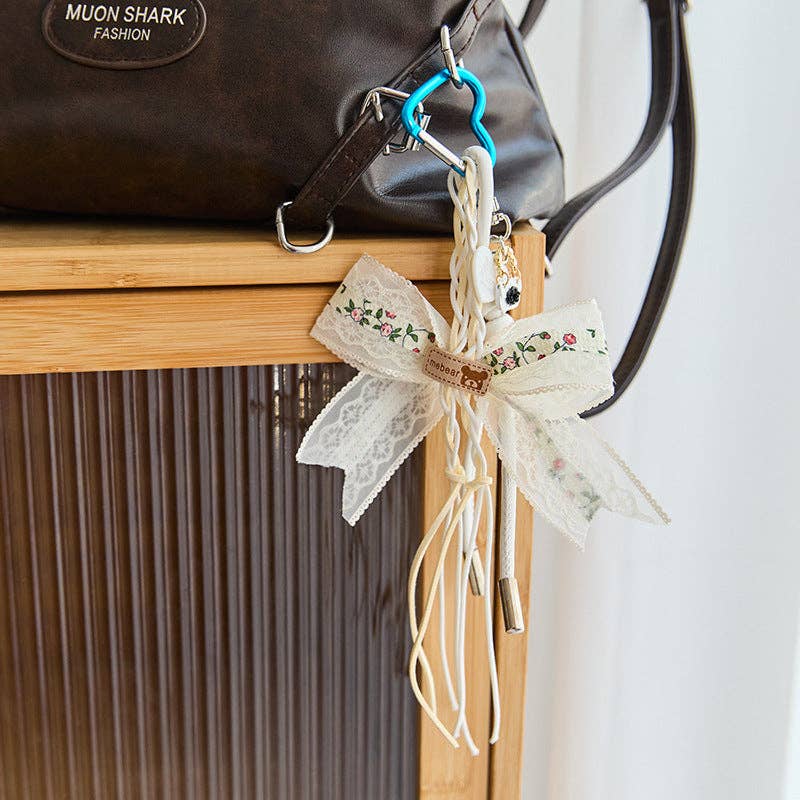 Dipped Shop - Wholesale Keychain - Women's - Cute Bow Star Braided Keychain Bag Charm DP25C7672