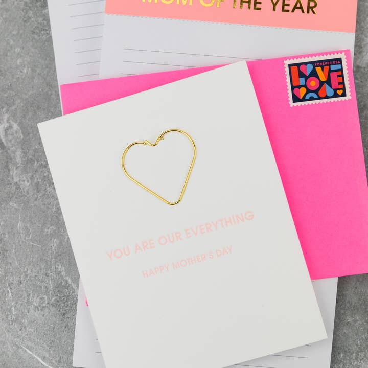 Chez Gagné - Wholesale Mother's Day Card - You Are Our Everything - Mother's Day - Heart Paperclip Card2