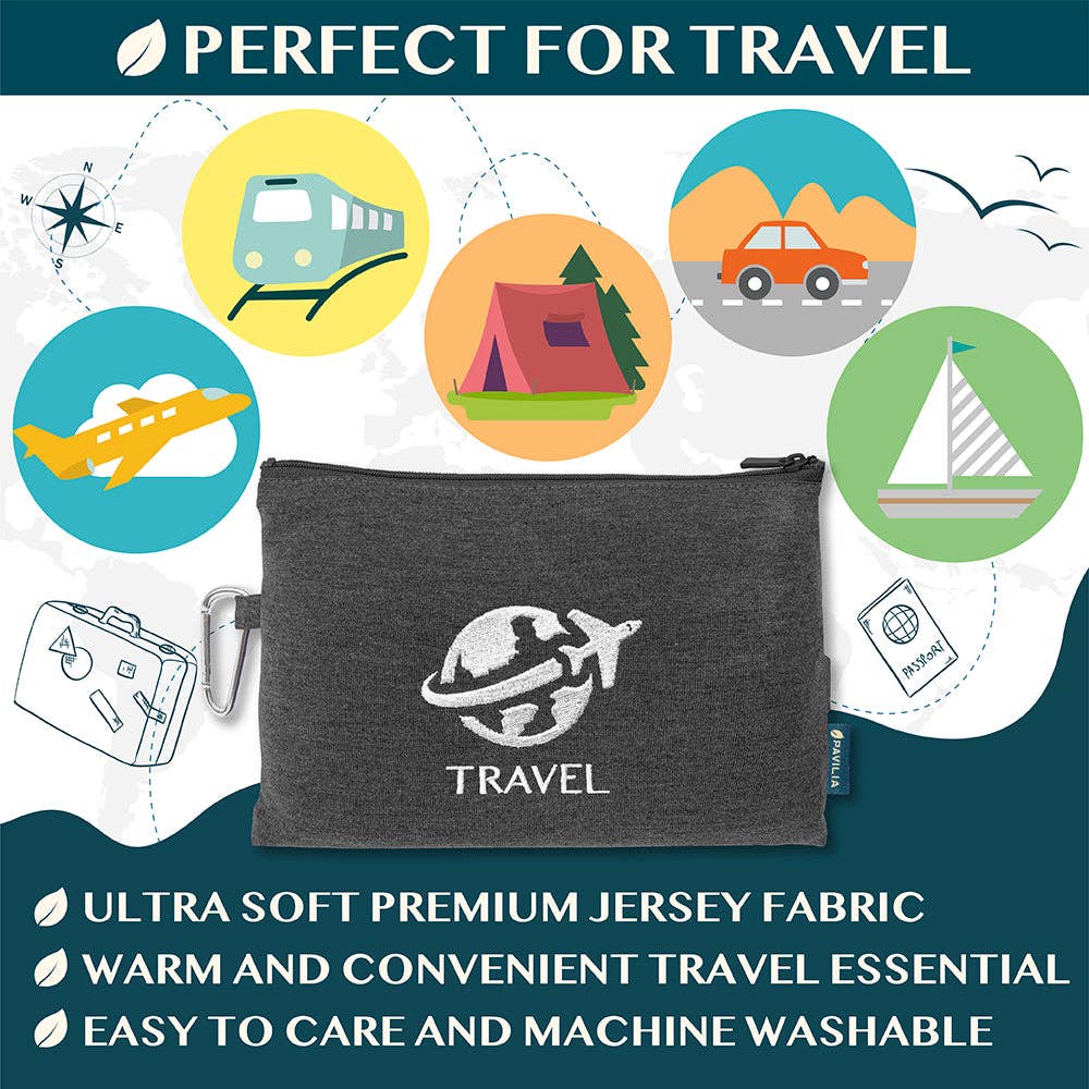 Pavilia - Wholesale Travel Blanket - Compact Fleece Travel Blanket Pillow9