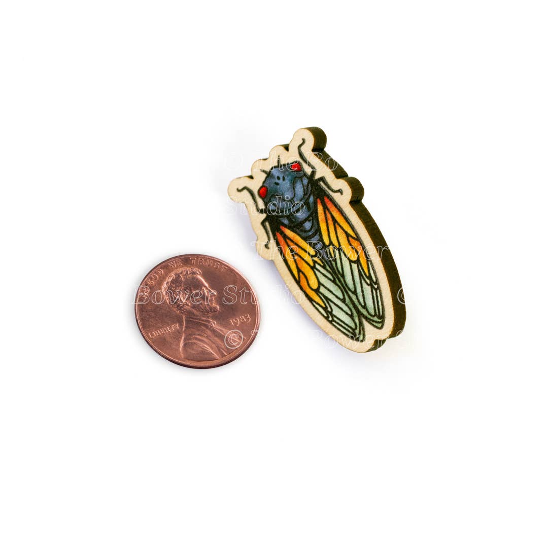 Small Victories - Vente Épinglettes/boutons - Épinglette en bois : Magicicada - Periodical Cicada1