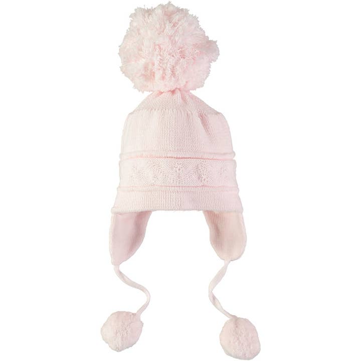 Emile Et Rose – Engroshandel Hue til nyfødte - Baby – Griffin Pink Baby Bobble Hat med øreklapper