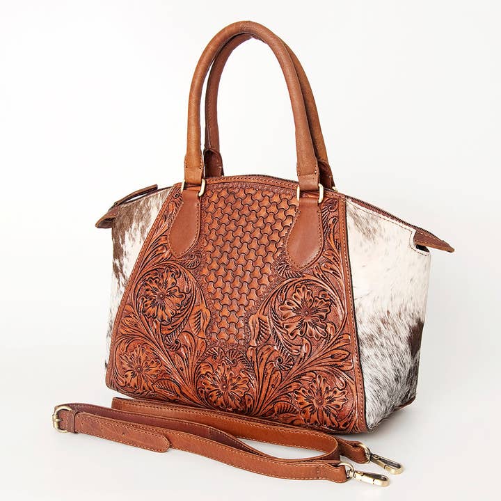 LS Western - Wholesale Tote Bag - Women's - ADBGI182A Tote Hair On Genuine Western Leather Women Bag