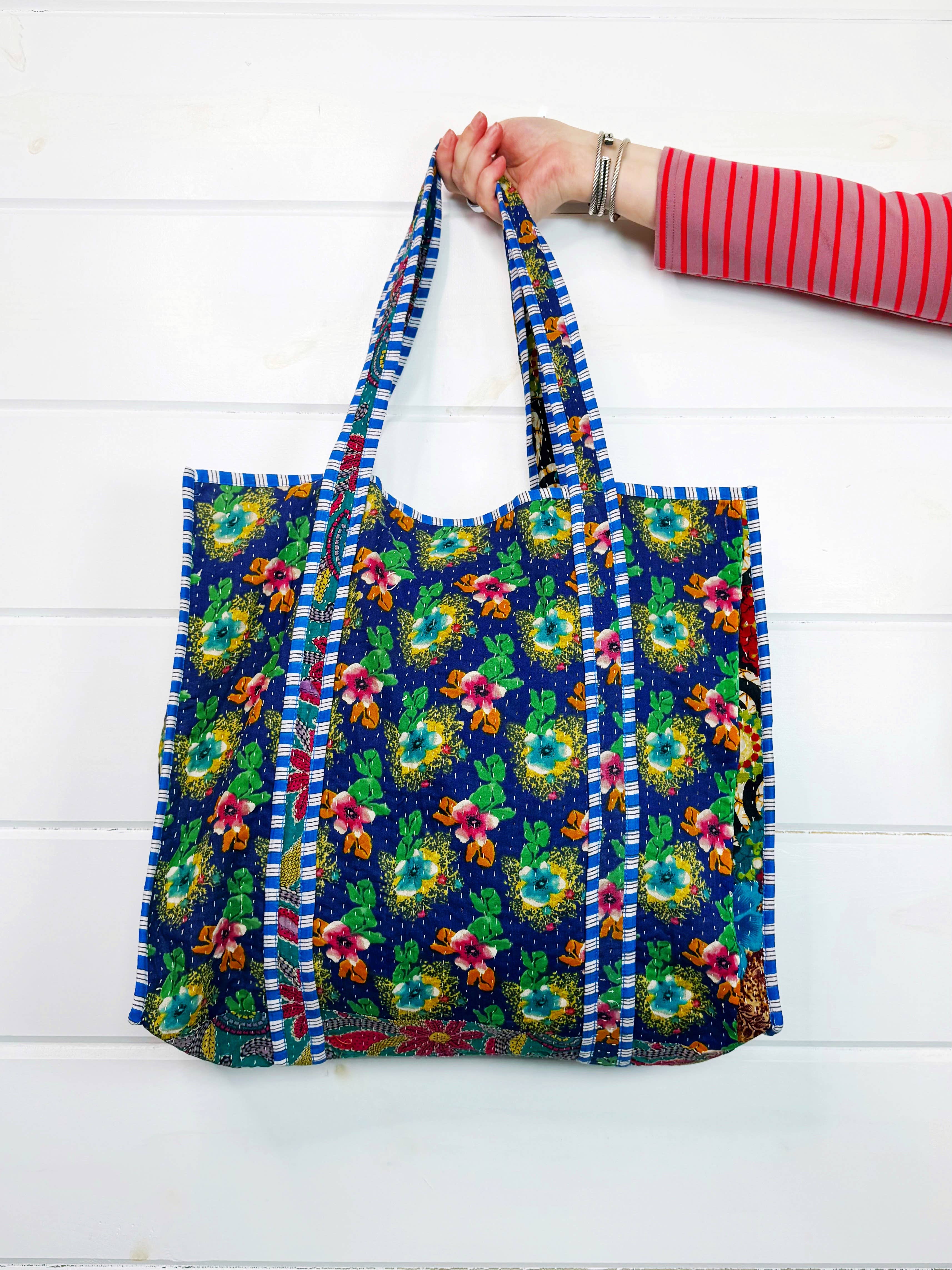 Folklore Couture - Wholesale Tote Bag - Women's - Kantha Tote Bags | Handmade Quilted Cotton Totes5