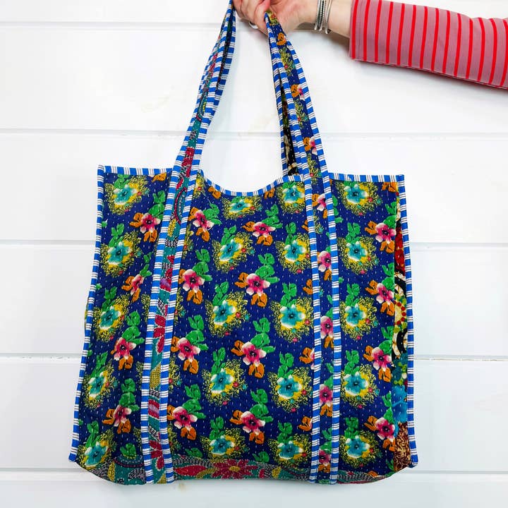 Folklore Couture - Wholesale Tote Bag - Women's - Kantha Tote Bags | Handmade Quilted Cotton Totes5